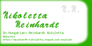 nikoletta meinhardt business card